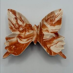 Alabama Clay Trinket Dish Marbled Butterfly- Orange and Cream